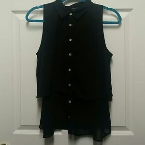 Forever 21 collared button-up tank top